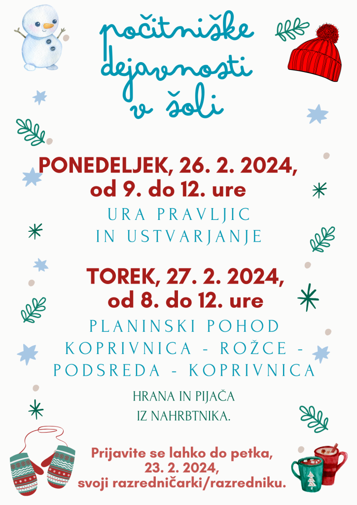 VABILO na počitniške dejavnosti 2024